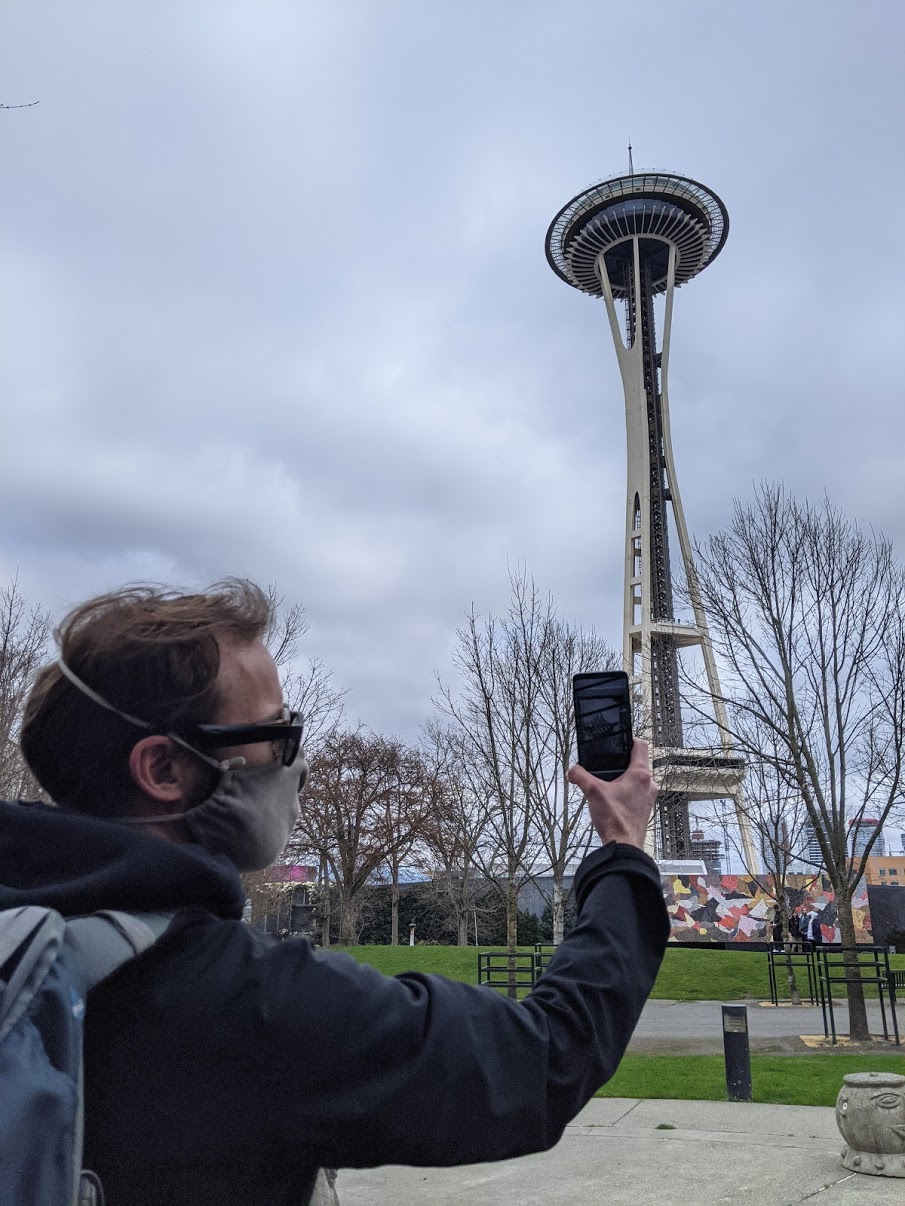 Todd Little of Fair Worlds testing our AR prototype at an undisclosed location in Seattle.